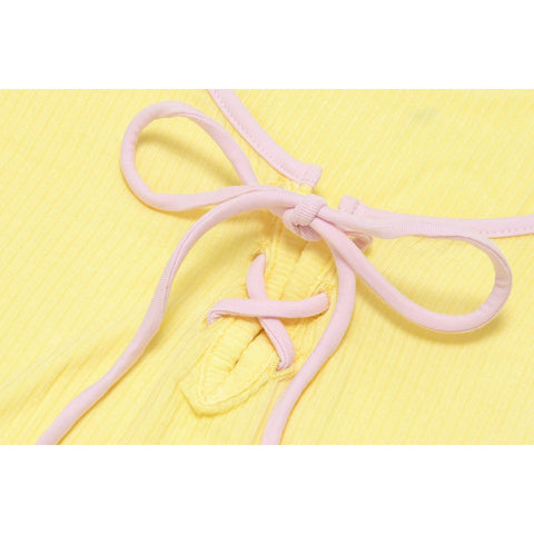 APEE LACE-UP CROPPED TOP LADIES