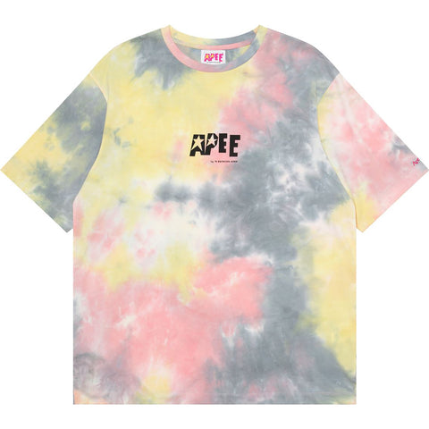 TIE DYE GRAPHIC SLIT TUNIC TEE L