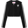 APEE RIBBLED ZIP UP KNIT TOP LADIES