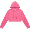 APEE TOWELLING ZIP UP CROP HOODIE JACKET LADIES