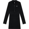 RIBBED ZIP-UP KNIT DRESS L