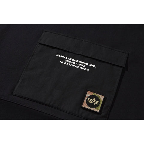 BAPE X ALPHA RIB COLLAR HOODIE MENS