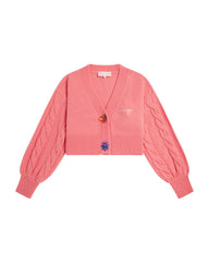 BAPY FLORAL BUTTON CROPPED CARDIGAN LADIES