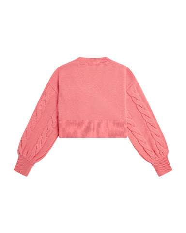 BAPY FLORAL BUTTON CROPPED CARDIGAN LADIES