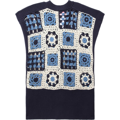 BAPY CROCHET KNIT VEST L