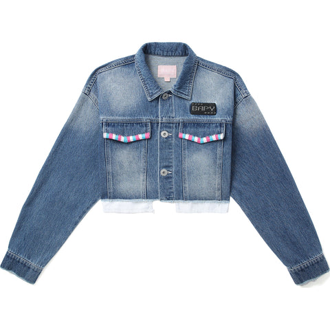 BAPY CROPPED DENIM JACKET L