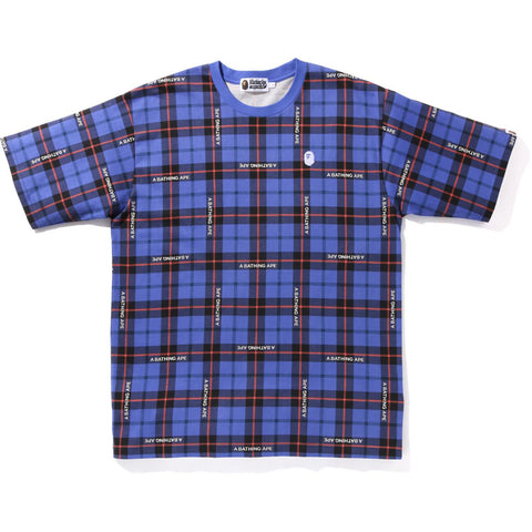 BAPE LOGO CHECK RELAXED FIT ONE POINT TEE MENS