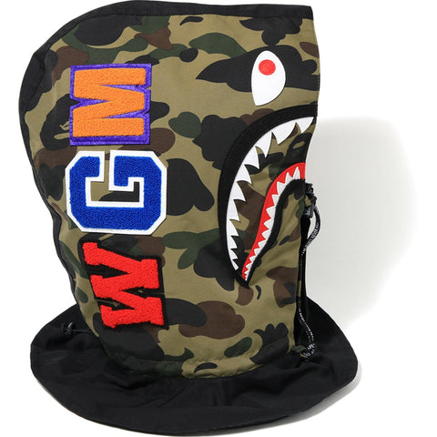 1ST CAMO SHARK FACE MASK HOODIE MENS