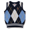 APE HEAD PATCH ARGYLE KNIT VEST KIDS