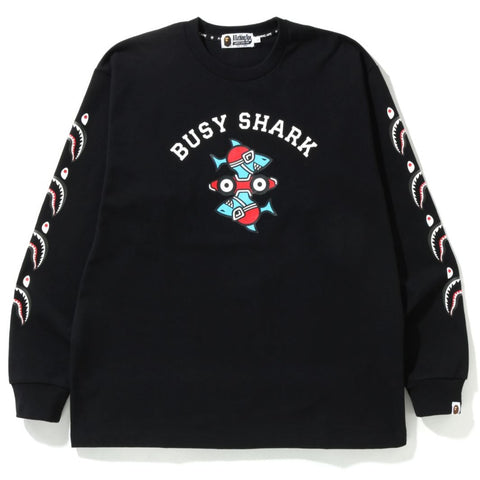 BUSY SHARK RELAXED FIT HEAVY WEIGHT L/S TEE MENS
