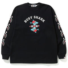 BUSY SHARK RELAXED FIT HEAVY WEIGHT L/S TEE MENS