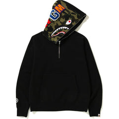 SHARK WIDE HALF ZIP PULLOVER HOODIE MENS