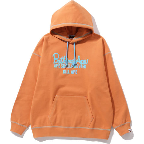 COLOR STITCHING OVERSIZED PULLOVER HOODIE LADIES