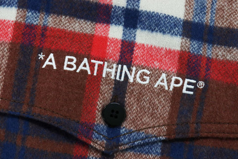 BAPE CHECK FLANNEL SHIRT MENS