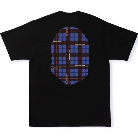 BAPE LOGO CHECK BIG APE HEAD TEE MENS