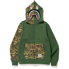 BAPE XXV CITIES CAMO SHARK FULL ZIP HOODIE MENS