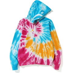 TIE DYE SHARK WIDE FULL ZIP HOODIE MENS