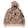 SAND CAMO MILITARY RELAXED FIT FULL ZIP MASK HOODIE MENS