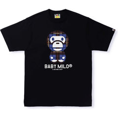 BAPE LOGO CHECK BABY MILO TEE MENS