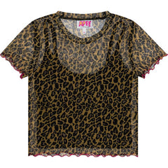 LEOPARD MESH TOP WITH VEST LADIES