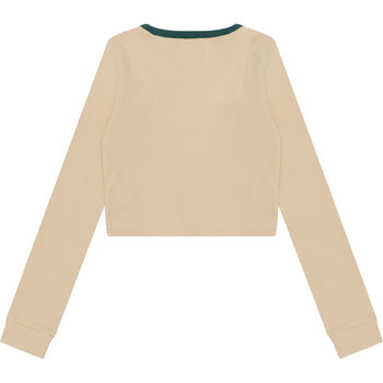 RIBBED TOP WITH COLOR MIXED COLLAR L