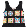 BAPY FLORALCROCHET SLEEVELESS KNIT TOP LADIES