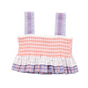 BAPY PATCHWORK CHECKED SLEEVELESS TOP LADIES